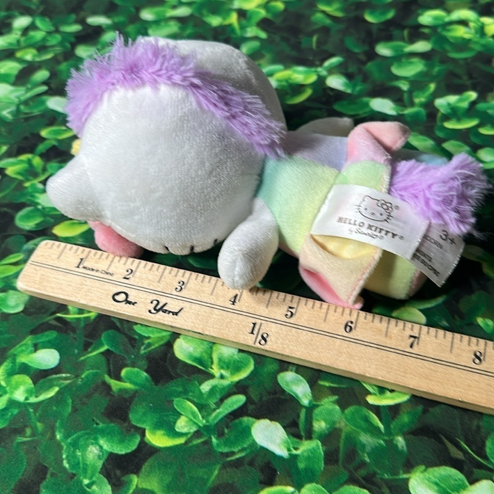 Fiesta Sanrio Hello Kitty Unicorn Flower Plush Toy 7” pastel rainbow - Picture 8 of 14